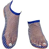 Yoeuxet Ultra Comfortable Mesh Flats for Women Fishnet Sandals Low Heel Slip on Rhinestone Shoes (9, Royal Blue)