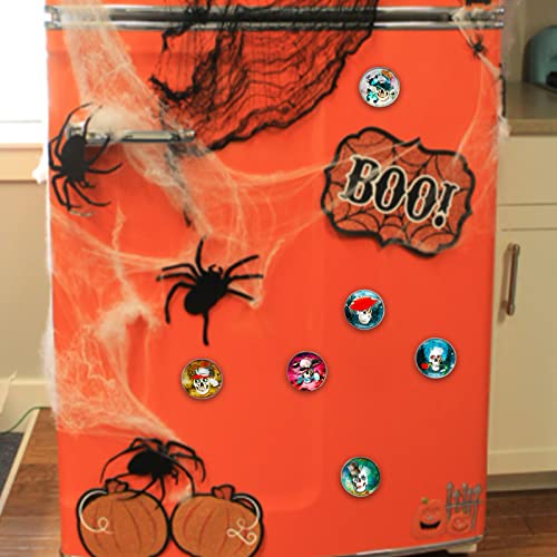 12 imanes decorativos de calavera para refrigerador de vidrio 30mm miniatura 4
