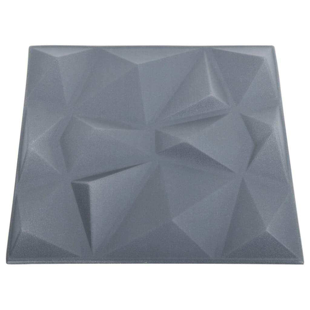 Pannelli da parete 3D per materiali edili, 48 pezzi, 50 x 50 cm, grigio diamante, 12 m²