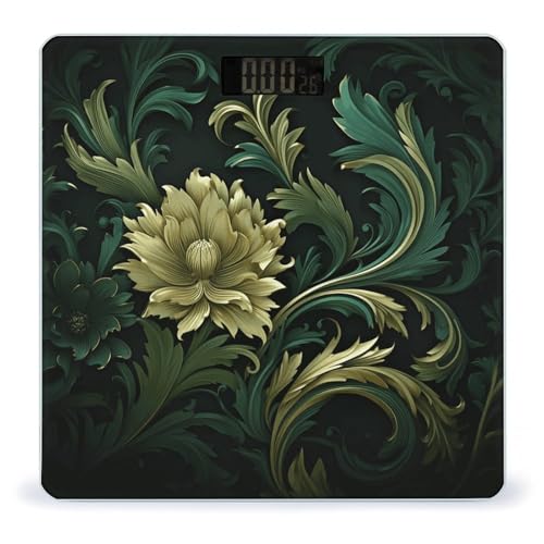 Balanza digital para baño en vidrio templado verde oscuro y verde