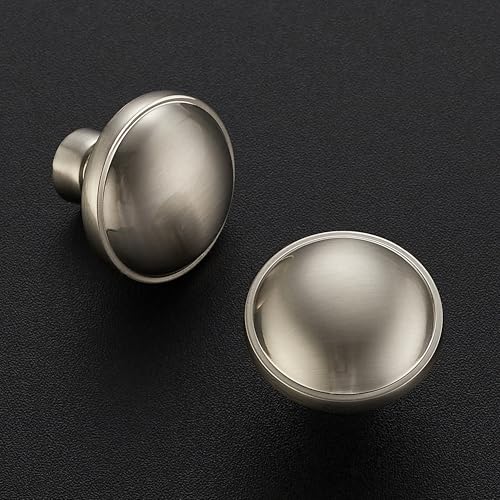 Image of Ravinte 20 Pack 1-1 /4 Inch Diameter Kitchen Cabinet Knobs Brushed Nickel Dresser Knobs Round Solid Cabinet Drawer Pulls for Kitchen Cupboard Hardware