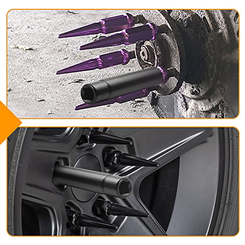 Image of MIKKUPPA Spiked Lug Nuts Key - Soild Socket with 19mm Hex, Universal Spike Lug nuts Socket Key Replacement Tool for M14x1.5, M14x2.0, 9 /16-18, 1 /2-20, M12x1.5, M12x1.25 One-Piece Spiked Lug Nut