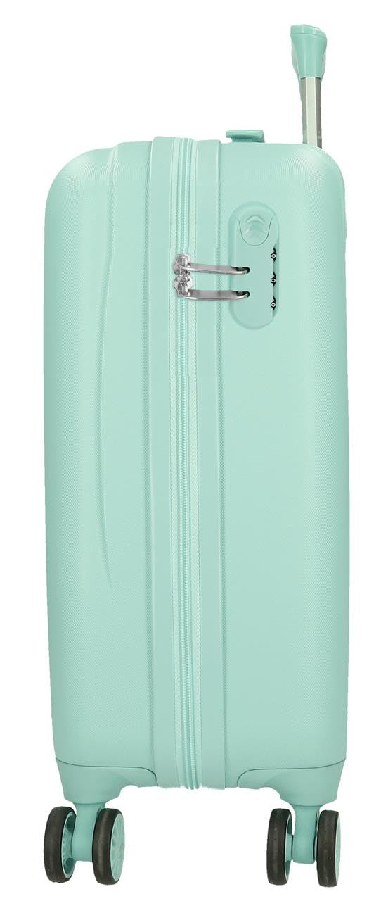 Joumma Disney Beach & Love Turkusowa niebieska walizka kabinowa 33 x 50 x 20 cm sztywne zapięcie szyfrowe z boku ABS 28L 2,2 kg 4 koła podwójny bagaż podręczny