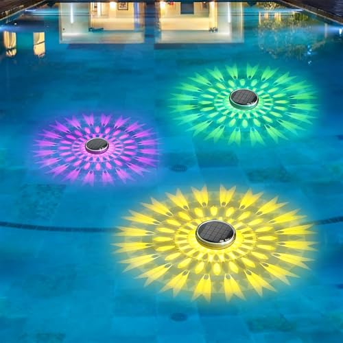 Luz solar flotante para piscina con iluminación LED RGB para decoración exterior y estanques 2
