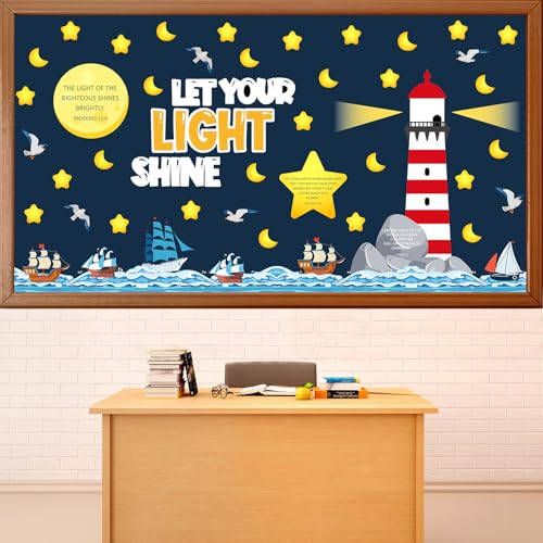 109Pcs Christian Religious Bulletin Board Set Let Your Light Shine