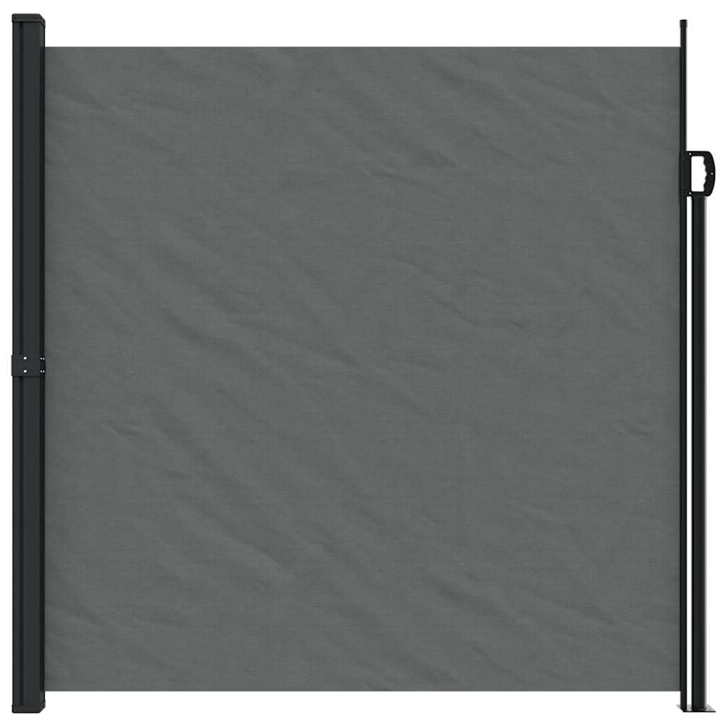 Seitenmarkise Ausziehbar Anthrazit 200x500 cm Garten Balkon Terrasse Sichtschutz, UV-beständig, wasserabweisend, mit Stahl-Aluminium Rahmen, knickbar und neigbar für Outdoor Nutzung