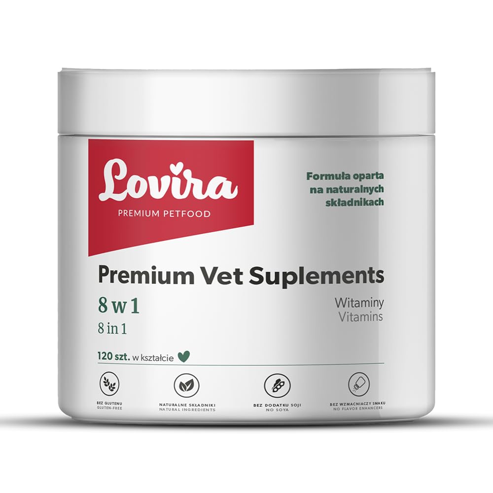 Lovira – Friandises pour Chien - 8-en-1 – Accessoires pour Chien Enrichis en Probiotiques pour Favoriser Le Bon Fonctionnement des Systèmes Digestif et Immunitaire – 360 g
