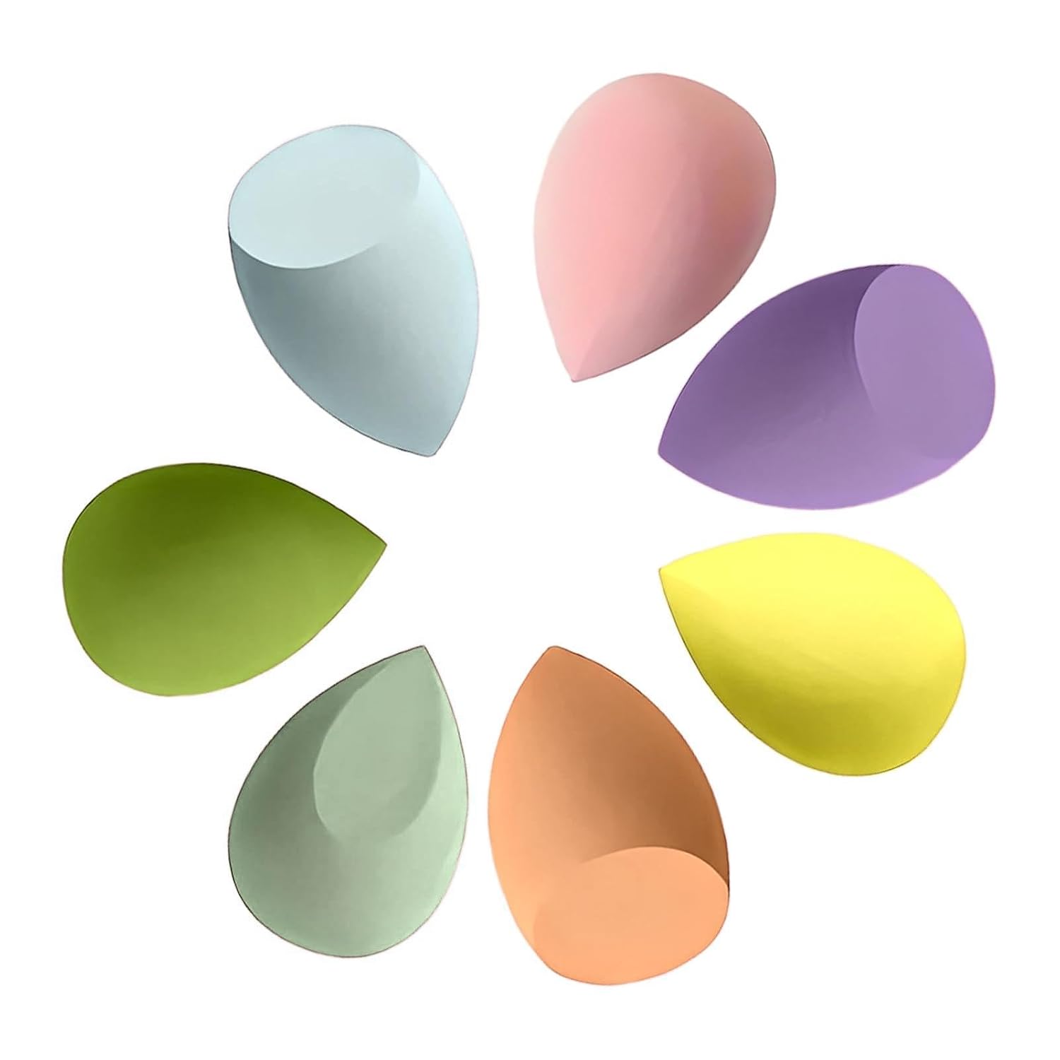 A set of 7 Makeup Sponge Set - Latex-Free Beauty Blenders for Liquid, Cream, and Powder Foundation, Reusable and Multi-Purpose Cosmetic Sponges