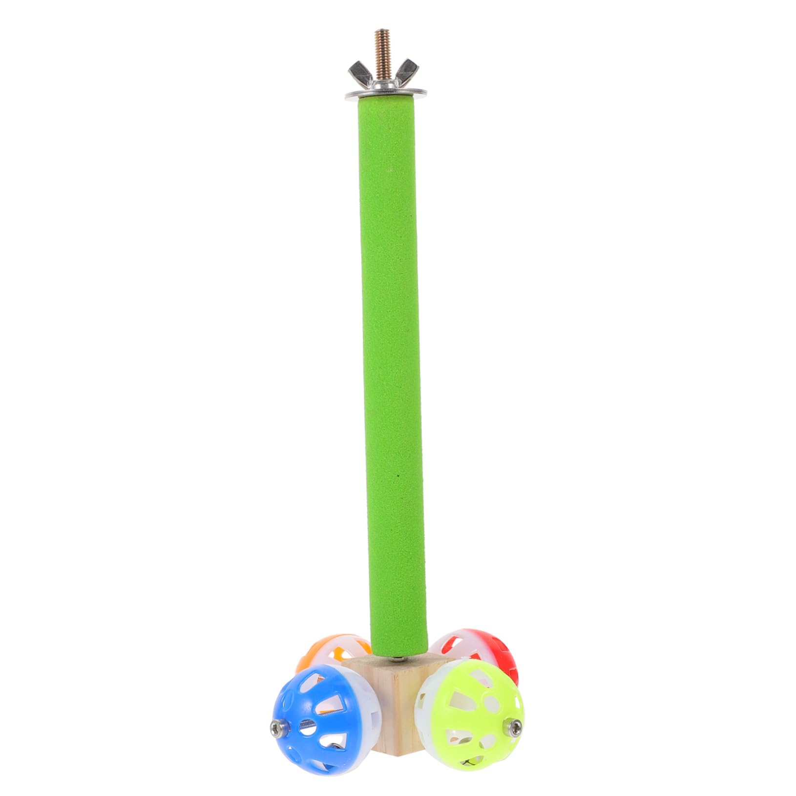 Sosoport Parrot Perch Stand with Bell Natural Bird Tree for Active Play Bird Cage Stick Parrot for Mental Stimulation Exercise