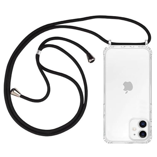 Foqencci Crossbody Case For Iphone 11 Clear Case With Adjustable Lanyard Strap Soft Slim Transparent Tpu+ Hard Pc Anti-Yellowing Anti-Scratch Shockproof Protective Phone Cover Black 6.1 Inch #TOP5