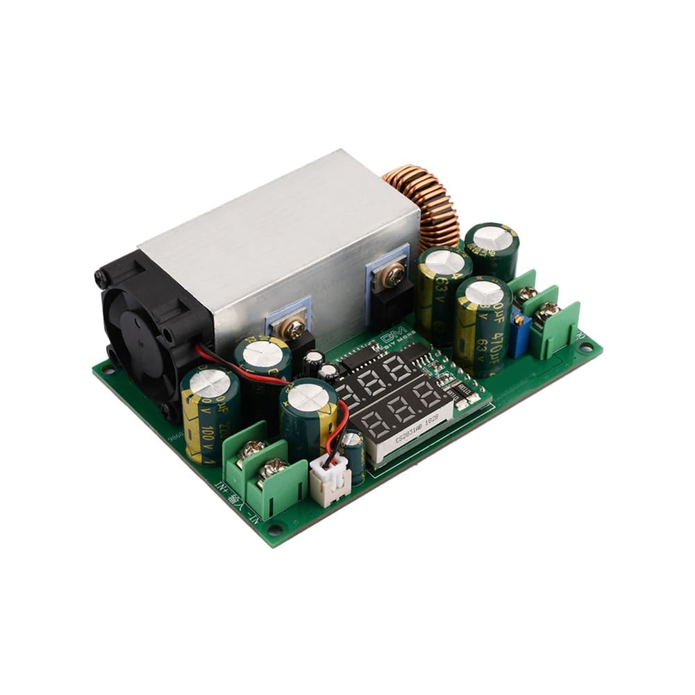 DC-DC-Abwärtswandler, 600 W, 12–75 V auf 2,5–50 V, Abwärtsregler, Einstellbares Stromversorgungsmodul mit Spannungs-/Stromanzeige, Langlebig, Einfach zu Bedienen