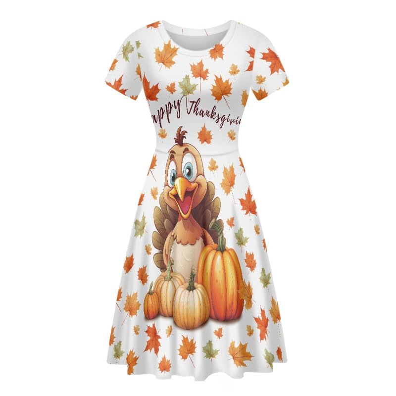Image of Irisjudy T Shirt Dress for Women Short Sleeve Girls Short Sleeve Dress Plus Size, O Neck Knee Length Midi Dress for Ladies