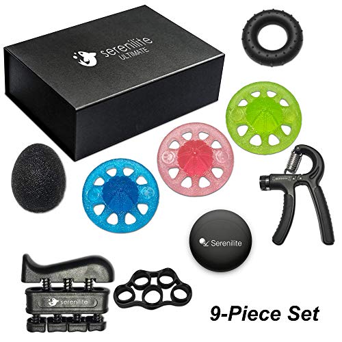 Serenilite Hand Grip Strengthening & Training Kit - Forearm Exercise Workout Set