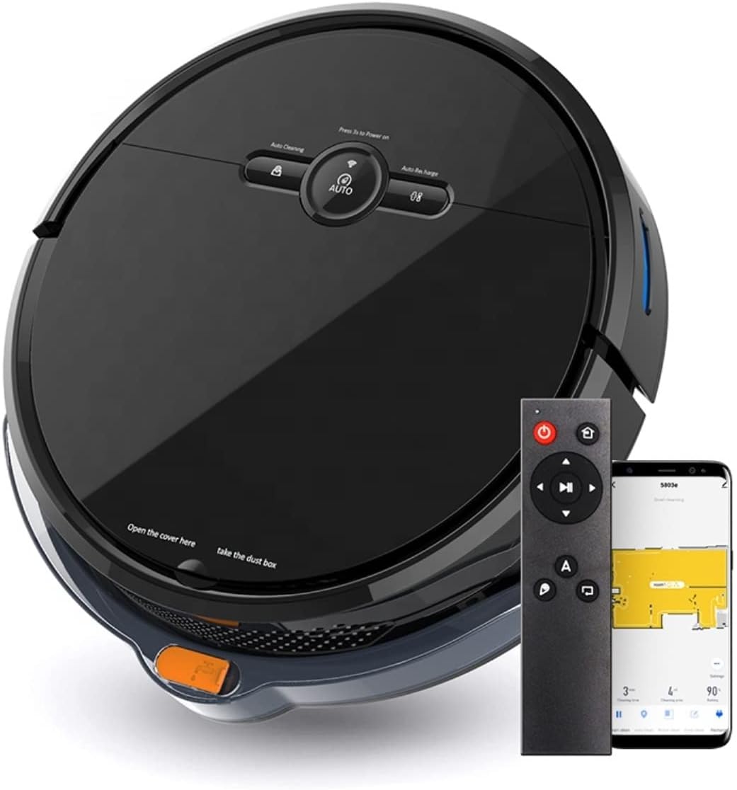 KITCHEN HOUSE® Robot Vacuum Cleaner | 3 in 1 Robotic Vacuum Cleaner with Mopping | Mopping Robot | Robot Vacuum Cleaner with Mopping | Robot Mop (Black)
