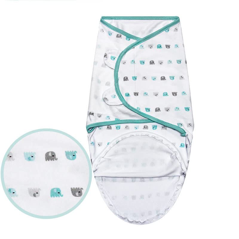 THE WHITE SHOPTHE WHITE SHOP Luxe Easy Change Swaddle for Baby – Size Small, Suitable for 0-2 Months, 1-Pack Elephant/S