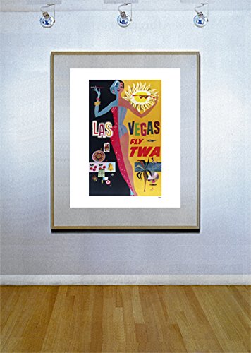 Amazon.com: Vintage David Klein TWA Poster Las Vegas Mid