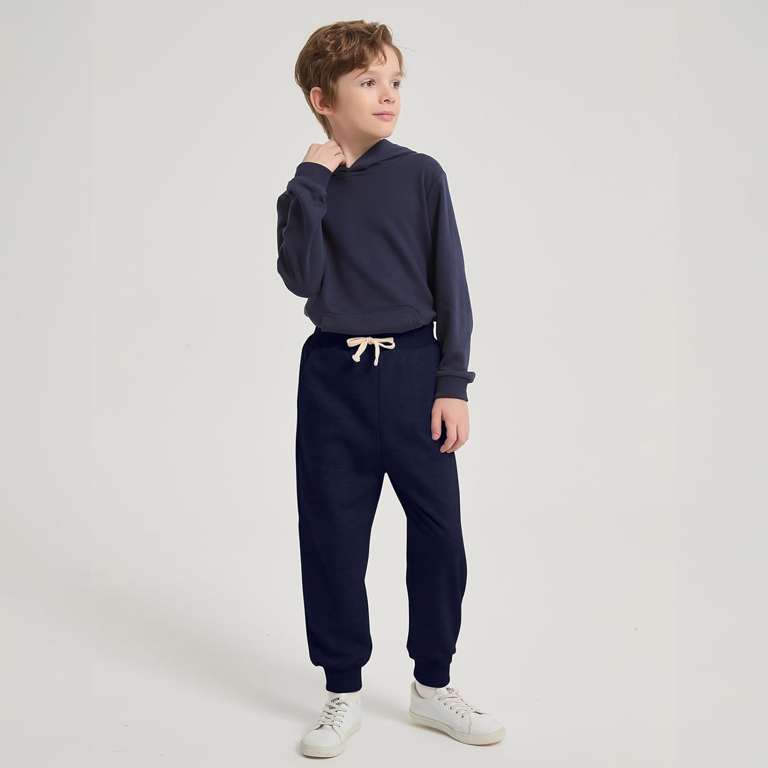 Phedrew Boys and Toddlers Cotton Sweatpants Kids Athletic Drawstring Jogger Pants Youth Casual Active Pants（2-14 Years） - Image 2
