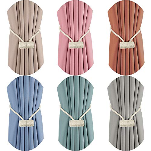 Remunkia Magnetic Curtain Holdbacks Drapery Tiebacks: 2Pack 16 Inch Tie Backs Holdback for Blackout Sheer Window Treatment, White, Upgrade - Image 5