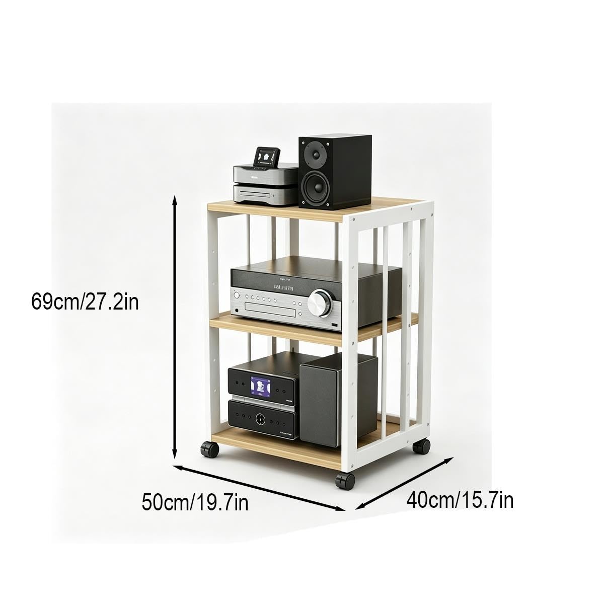 Rack estéreo Modular con estantes Regulables para Equipos Audio