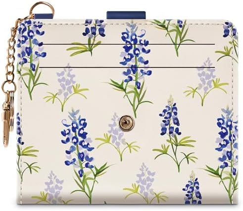 Small Wallets Woman RFID Blocking PU Leather Credit Card Holder - Card Wallets for Women - with Zipper Coin Purse - Keychain Wallet with ID Window - Stylish Print Pattern