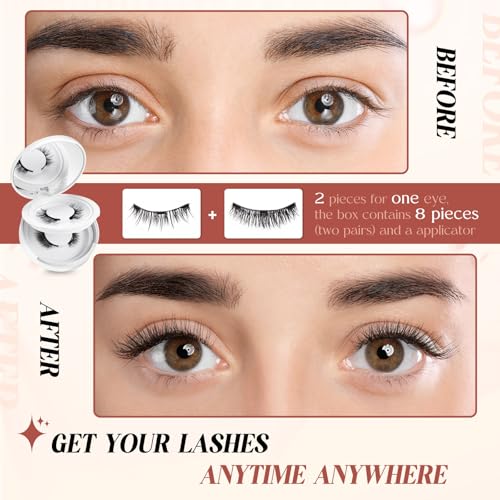 Fqkongi 2 Pair Magnetic Eyelashes Natural Look Reusable Magnetic Lashes With Applicator No Glue Or Liner Needed Easy To Wear And Remove Soft Comfortable Magnetic Eyelashes Kit1 thumb #4