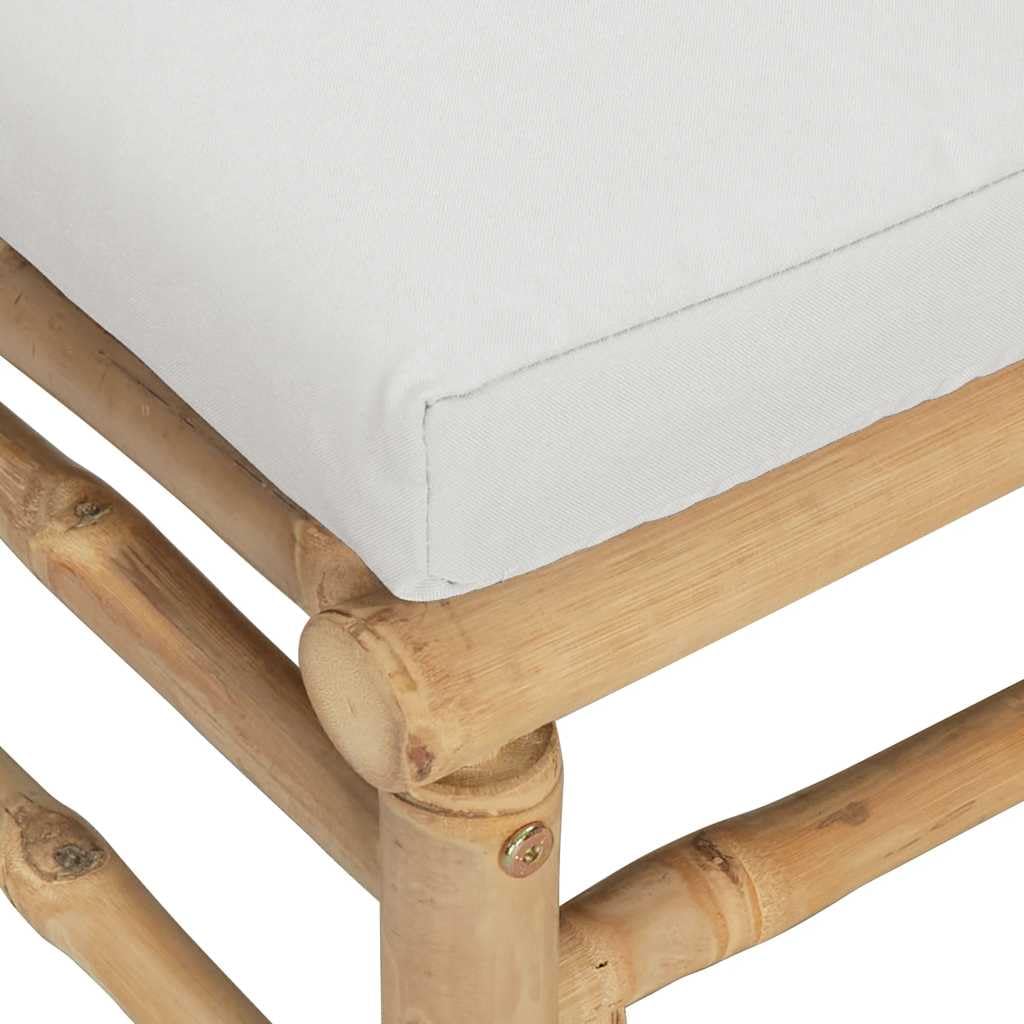 vidaXL Canapé Central de Jardin avec Coussins Gris Clair Bambou