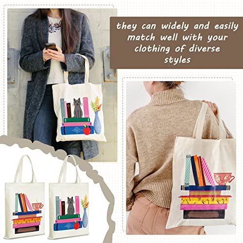 Bolsa Tote de Lona con Bolsillo para Amantes de Libros miniatura 4