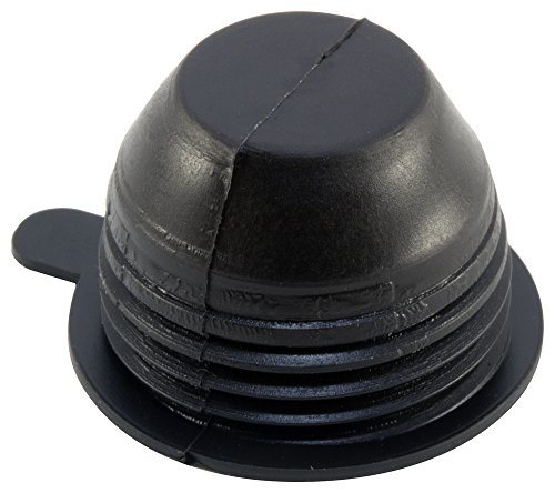 Image of Caplugs HETV-4 HETV Series Flexible Vinyl External Thread Plug, Flex500, to Plug Thread Size 7 /16 inch, Plug ID 0.438 inch x Plug Depth 0.438 inch, Protective Closure, Black, Pack of 200 (ZETV4Q2)