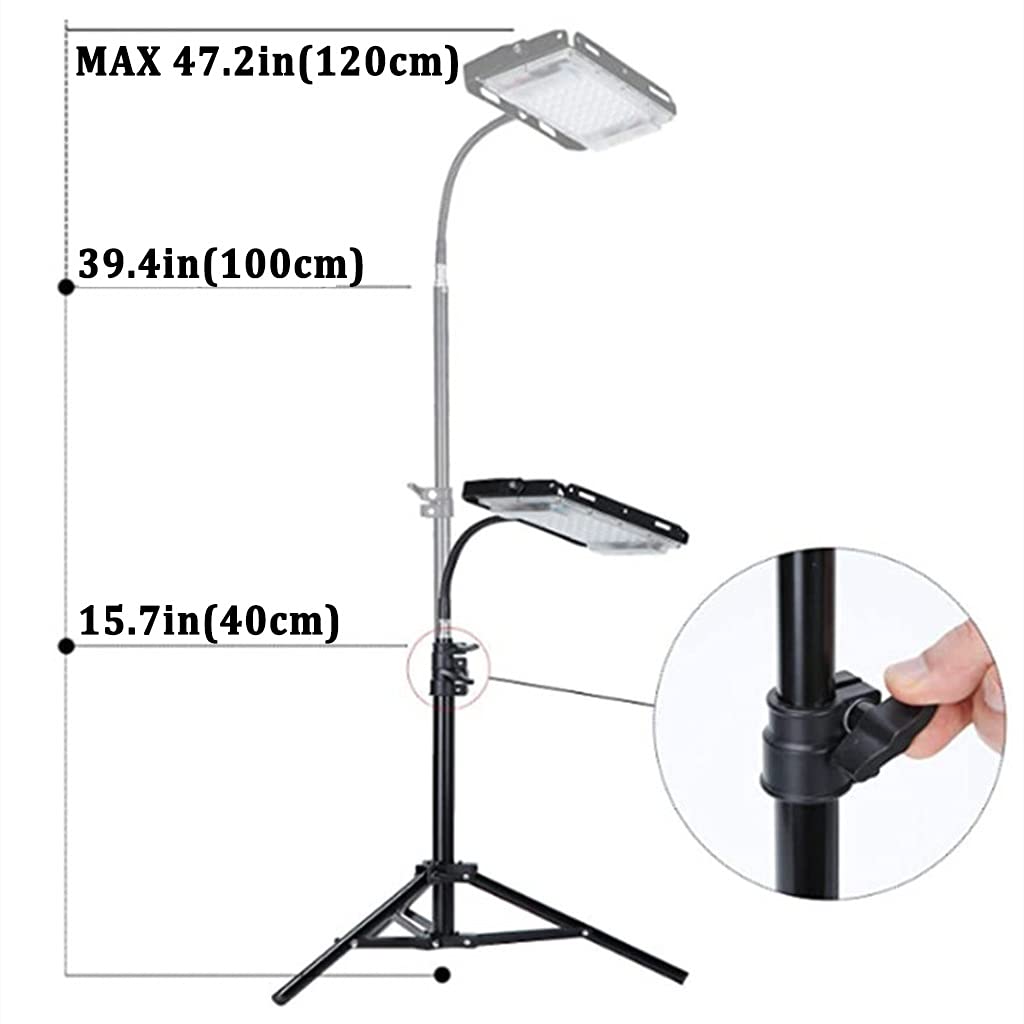 Grow Light con Soporte,Luz de Planta de Suelo LED de Espectro Completo de 50 W,con Interruptor de Encendido/Apagado,Lámpara de Planta LED con Cuello de Cisne Ajustable