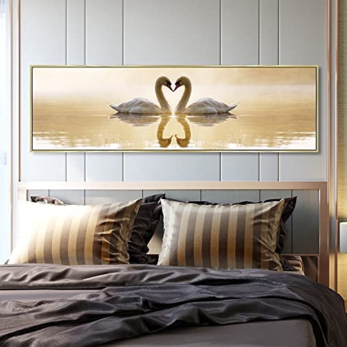 Peinture diamant 5D cygnes 80x200 cm anti-stress pour grand mur vide