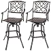 COSTWAY Bar Stool Set of 2, Cast Aluminum Vintage Retro Design Patio Outdoor Garden Bistro Furniture Set (2Copper Bar Stool)