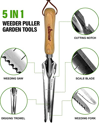 Hand Weeder Puller Tool, Dandelion Fork Weeding Knife Tool - 2023 New Garden Tool for Weeders Easy Quick Clean Removal Root Digging - Original Multi Use Rust-Resistance (13.8in) - Thumbnail 3