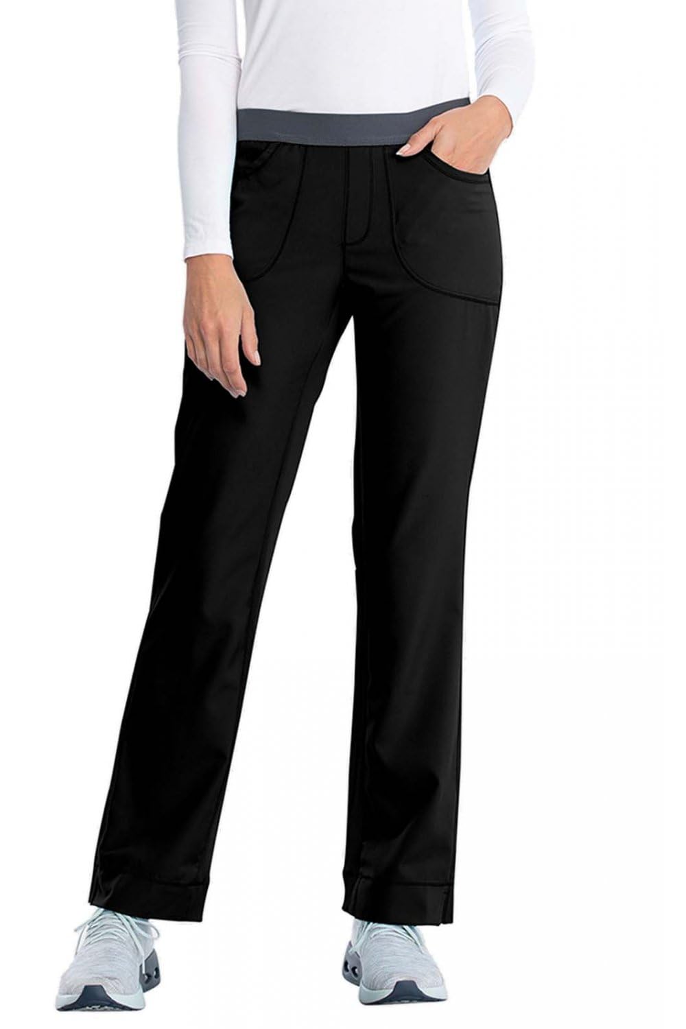 Women - Woman Scrubs Trouser Low Rise Plus Size Infinity - Medical Clothing - Slim Fit - Easy Pull-on