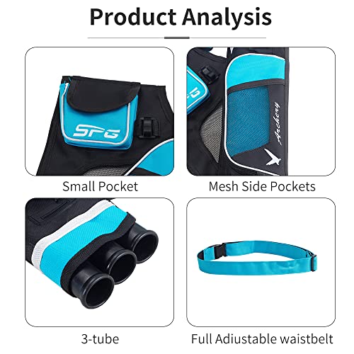 Sopoger 3/4 Tube Archery Hip Quiver For Arrows Bow Belt Waist Hanged Quiver Fit For Compound Bow And Recurve Bow Target Archery (Blue(3 Tube)) #TOP6