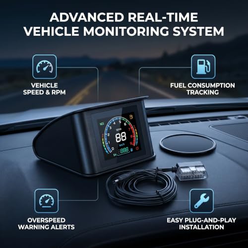 HUD OBD2 universal P10 con proyector de velocidad y consumo de combustible para coche 2