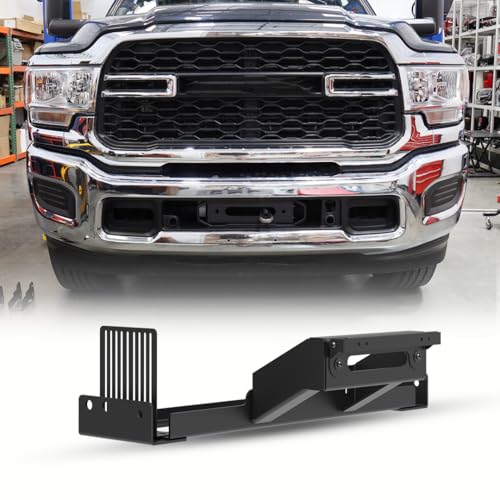 I1MOTOR Front Winch Mount Bracket for 2019-2024 Ram 2500/3500 (Excl. Diesel) Heavy Duty Q235A Steel 12000lbs Capacity w/Wiring Relocation Kit | Winch Plate Compatible with Dodge Ram 2500 3500