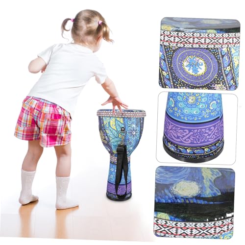 Tambour africain leger djembe resistant de 21 cm avec batton de percussion