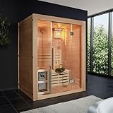 Home Deluxe – Traditionelle Sauna – Skyline L – Holz: Hemlocktanne – Maße: 120 x 150 x 190 cm – inkl. komplettem Zubehör | Dampfsauna Aufgusssauna Finnische Sauna - 3