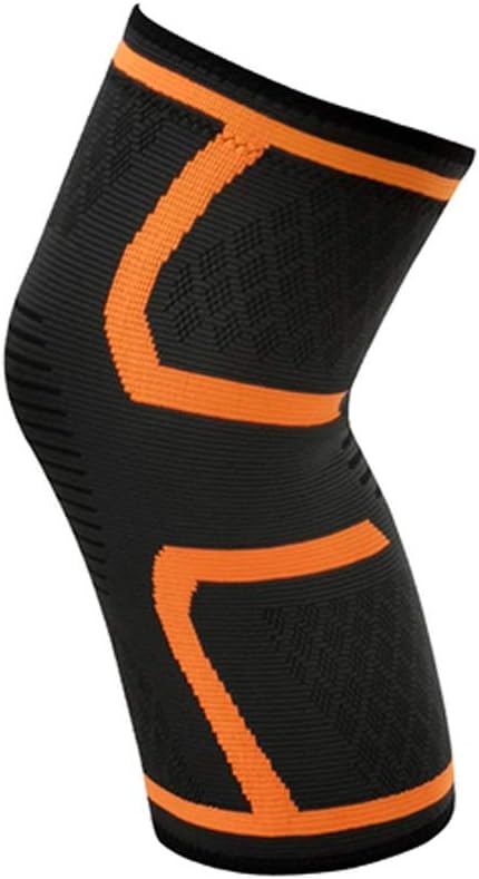 1 Pair Elastic Knitted Protective Gear Running Cycling Knee Cover Support Nylon Knee Pad Sleeve for Basketball Volleyball(XL)
