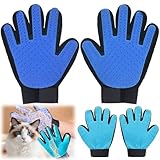 ZDQC 1 Paar Pet Hair Remover Glove,Double Sided Grooming Glove,Doppelseitige Haustier-Pflegehandschuhe,Statische Haarentfernungshandschuhe,Wiederverwendbare Fellpflegehandschuhe für Haustier