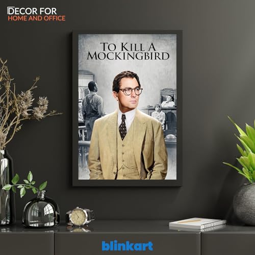 Image of BLINKART To Kill A Mockingbird (1962) Movie Poster Frame 12x18 Inch | Premium 300 GSM Paper Wall Print | Mid Century Vintage Film Artwork for Home, Bedroom, Living Room, Office | Framed Photo Decor
