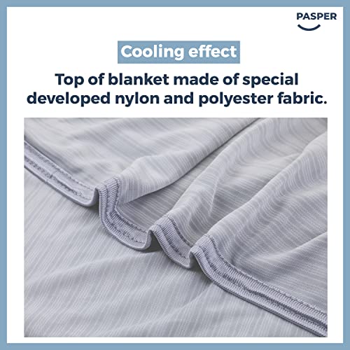 Pasper Cooling Blanket 130 x 170 cm Single Summer Blanket Self-Cooling Q-max > 0.43 Cuddly Grey Thin Blanket for All Ages - Image 4