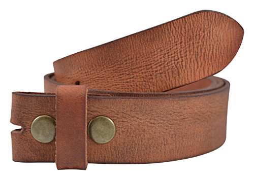 Vintage Full Grain Buffalo Leather Belt Strap - Cognac (Tan)2