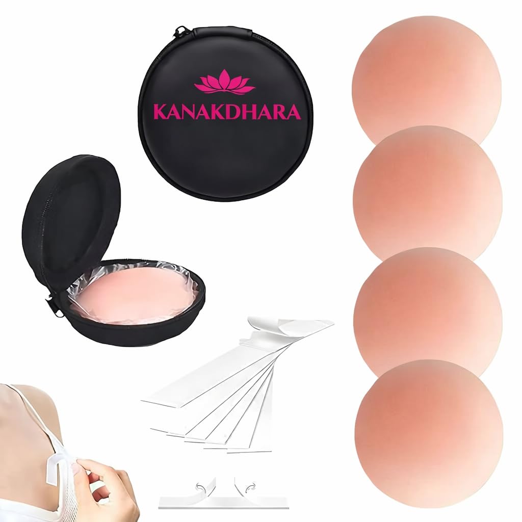 Reusable Nipple Covers Comfortable Invisible Adhesive Silicone Pasties for Women | Boob Lift Cups and Tapes for Breast Push-Up/Lift-image-10