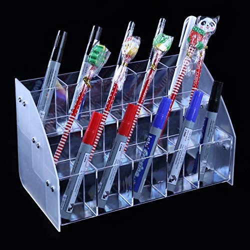 Portapenne in acrilico trasparente, per