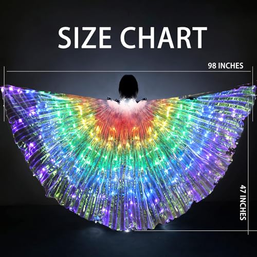 Alas LED para danza belly dance para niñas miniatura 6