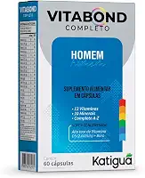Katiguá, Polivitamínico Vitabond Homem, Completo, Com 13 Vitaminas, 10 Minerais, e Vitamina de A a Z, Super Concentrado, 60 Cápsulas rígidas • 60 doses