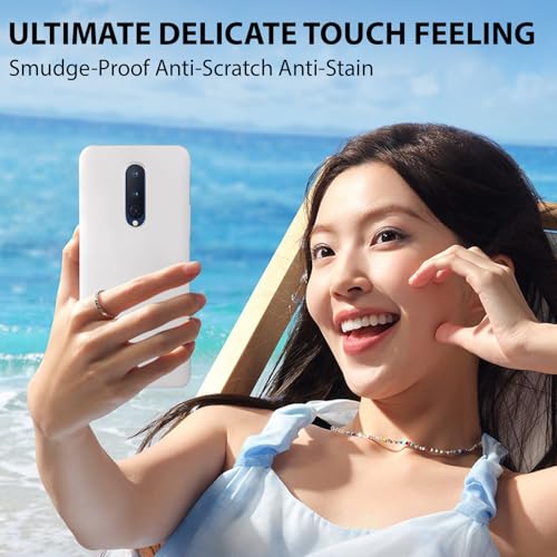 Image of LIRAMARK Liquid Silicone Soft Back Cover Case for OnePlus 8 /1+8 (White)