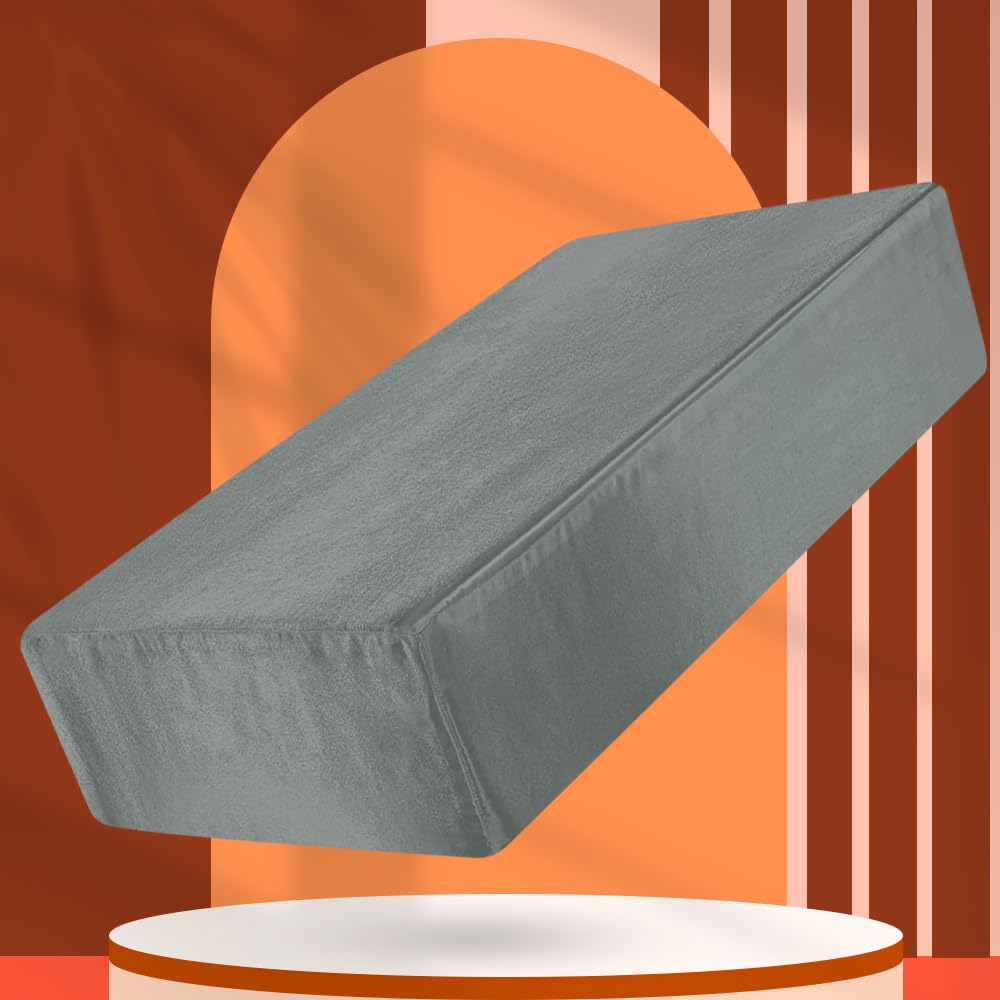 Gray Pillowcase for Cube Pillow, 1 Pack 24"x12"x5.5" Cube Case Silky Microfiber Pillowcase Cube Pillow Pro Case Soft Stretch with Hidden Zipper (ONLY Pillowcase, Without Pillow)