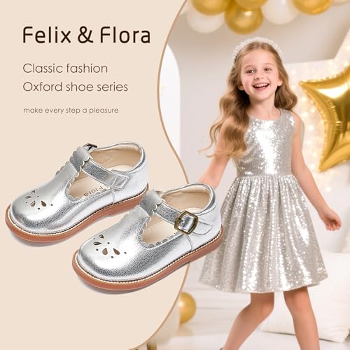 Image of Felix & Flora Toddler Little Girl Mary Jane Dress Shoes - Ballet Flats for Girl Party School Shoes